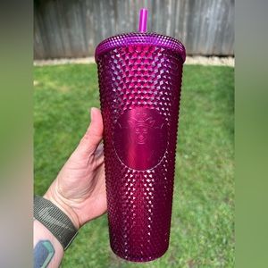 Dark Pink Studded Tumbler